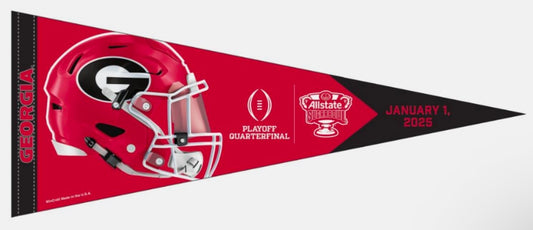 2024 2025 Sugar Bowl Notre Dame Irish Georgia Bulldogs CFP Football Pennant