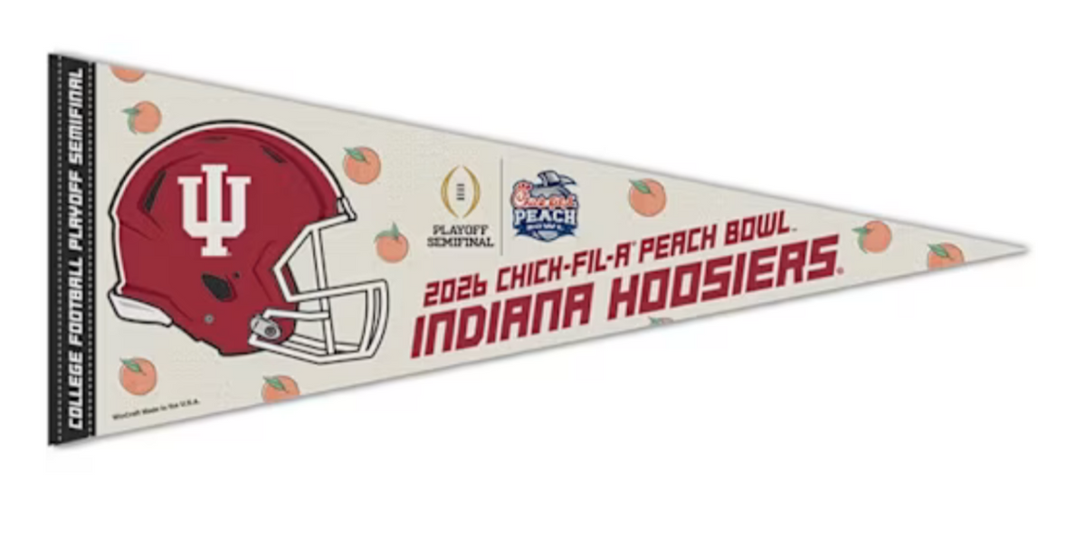 2025 2026 CFP INDIANA HOOSIERS PEACH BOWL GAME PARTICIPANT PENNANT SEMI-FINALS