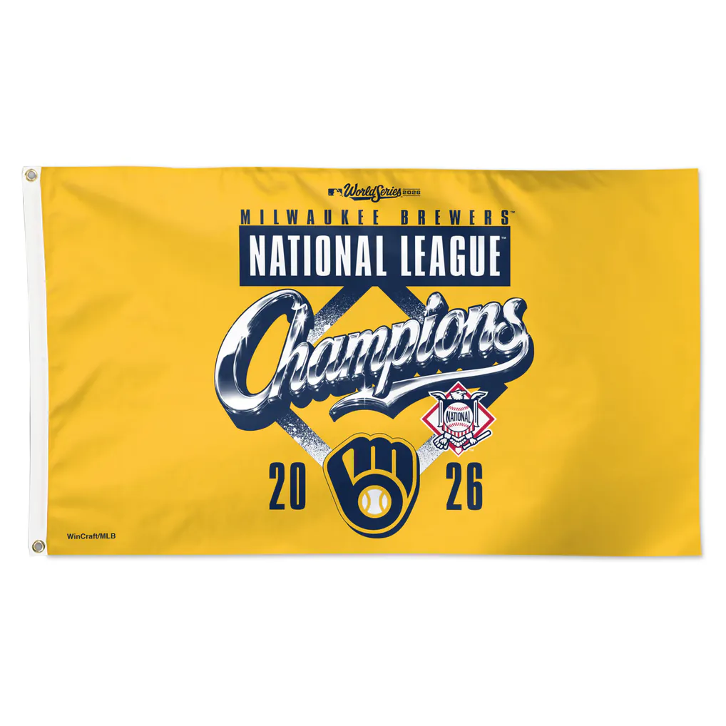 2026 MLB NL Champions Milwaukee Brewers 3 x 5 Flag NLCS World Series