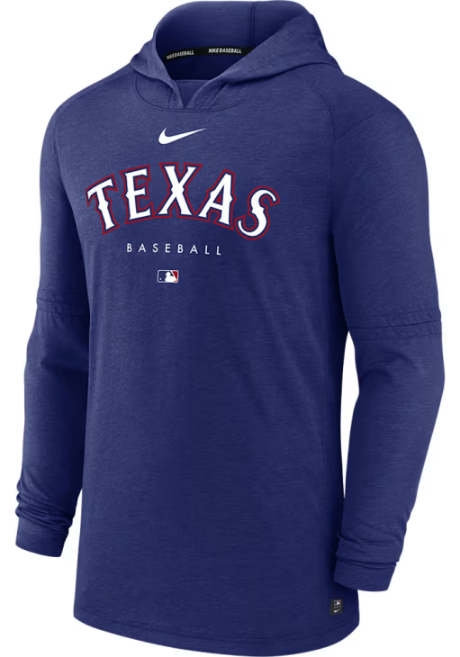 Texas Rangers Nike MLB Authentic Collection Tri-Blend Early Hoodie Large