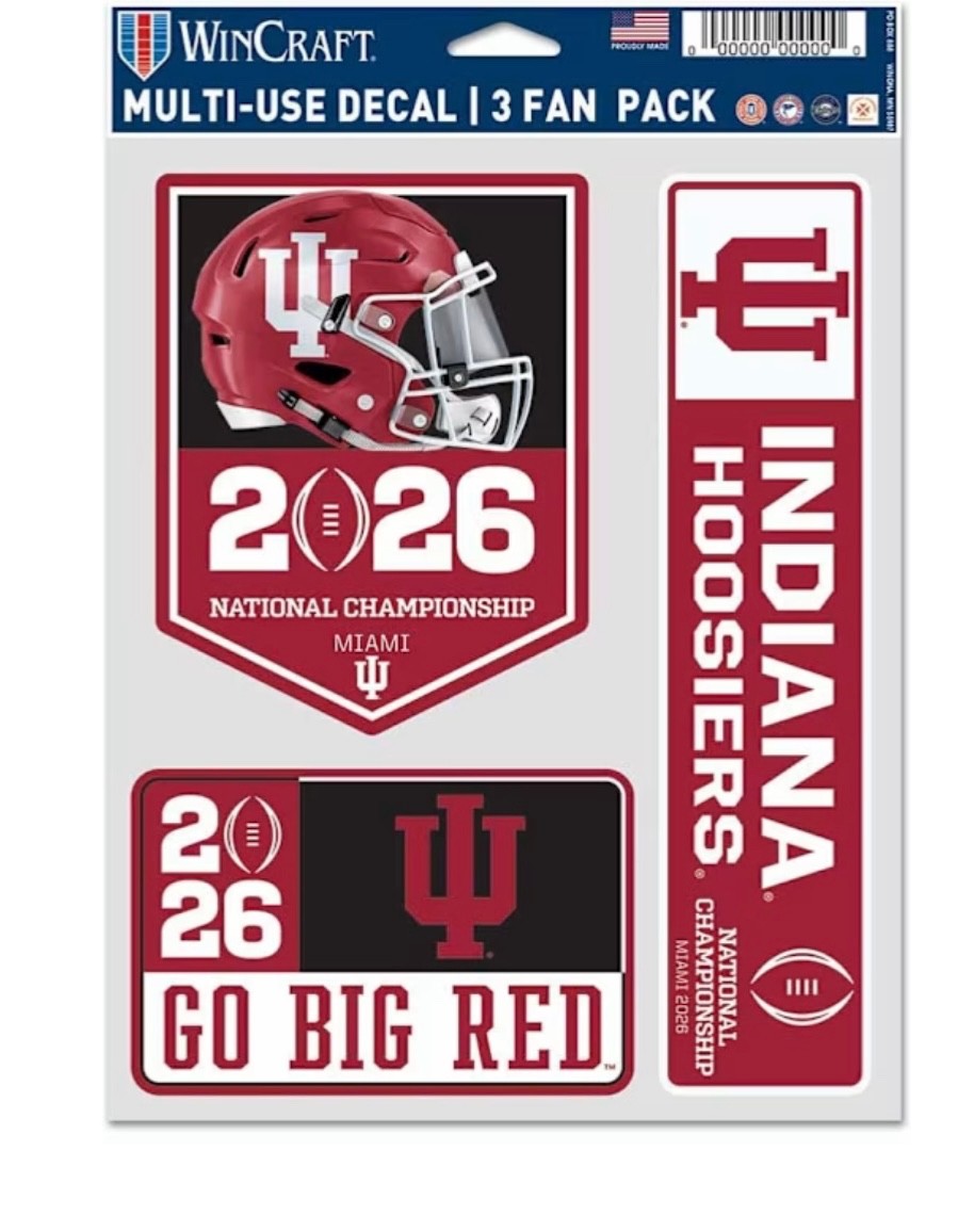 2025 2026 CFP National Championship Indiana Hoosiers Fan Decals Peach Bowl