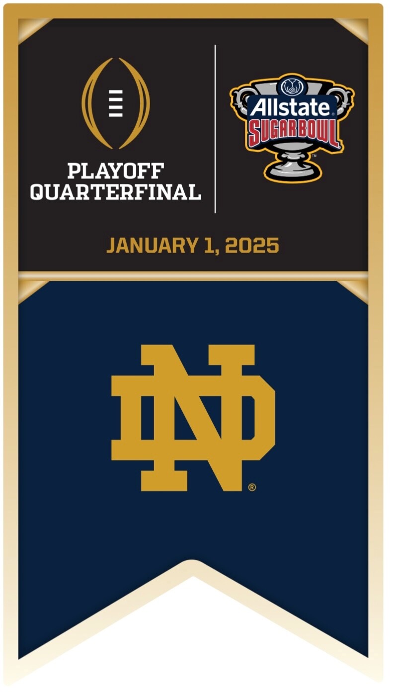 2024 2025 Notre Dame Irish Sugar Bowl Pin College Football Playoff CFP Georgia