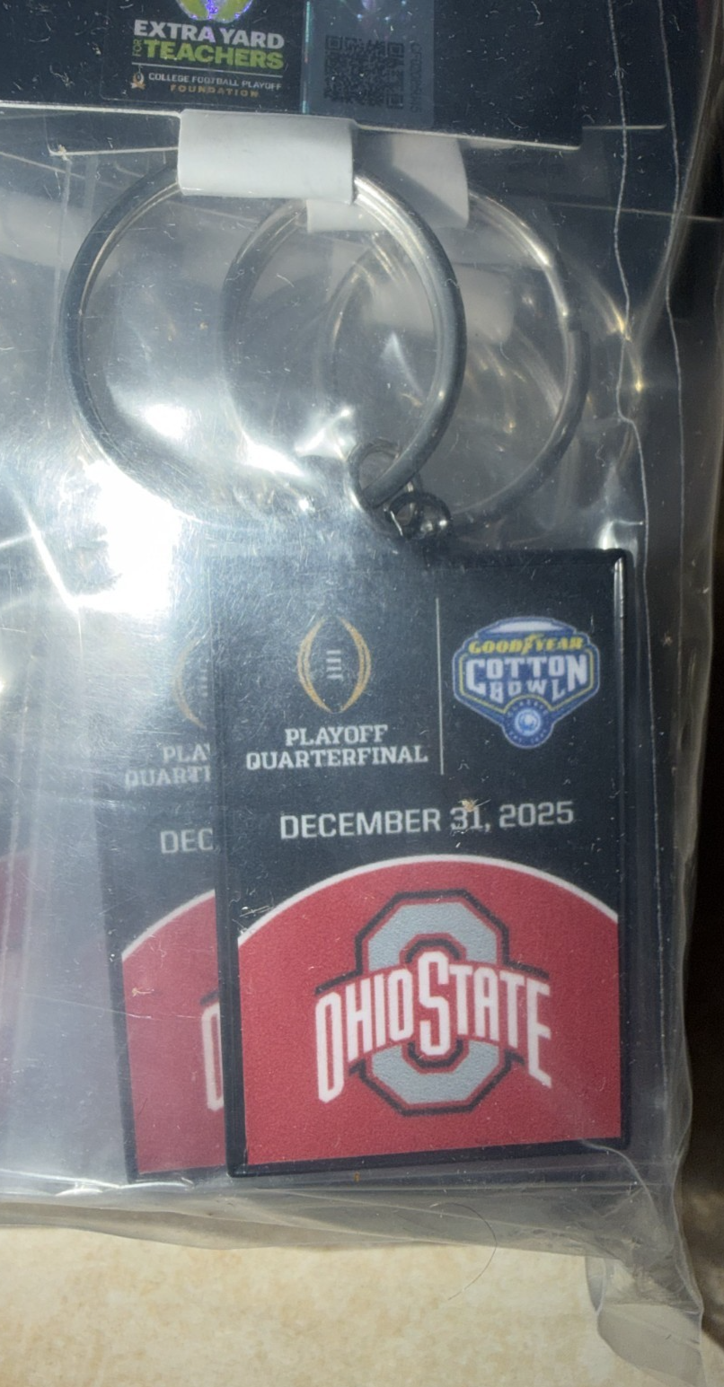 2025 2026 CFP Cotton Bowl Key Ring Ohio State Buckeyes Playoff Quarterfinals
