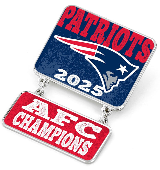 2025 NFL AFC CHAMPIONS NEW ENGLAND PATRIOTS DANGLER PIN SUPER BOWL 60 LX 2026