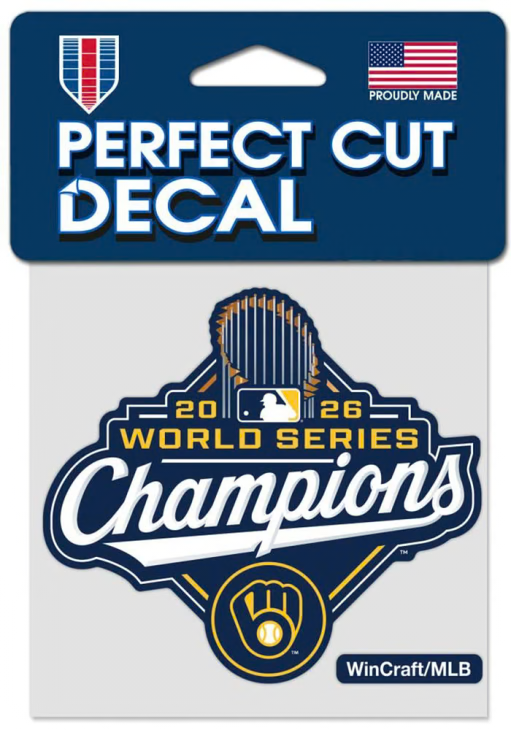 2026 World Series Champions Milwaukee Brewers Perfect Cut Decal 4" x 4" - Color