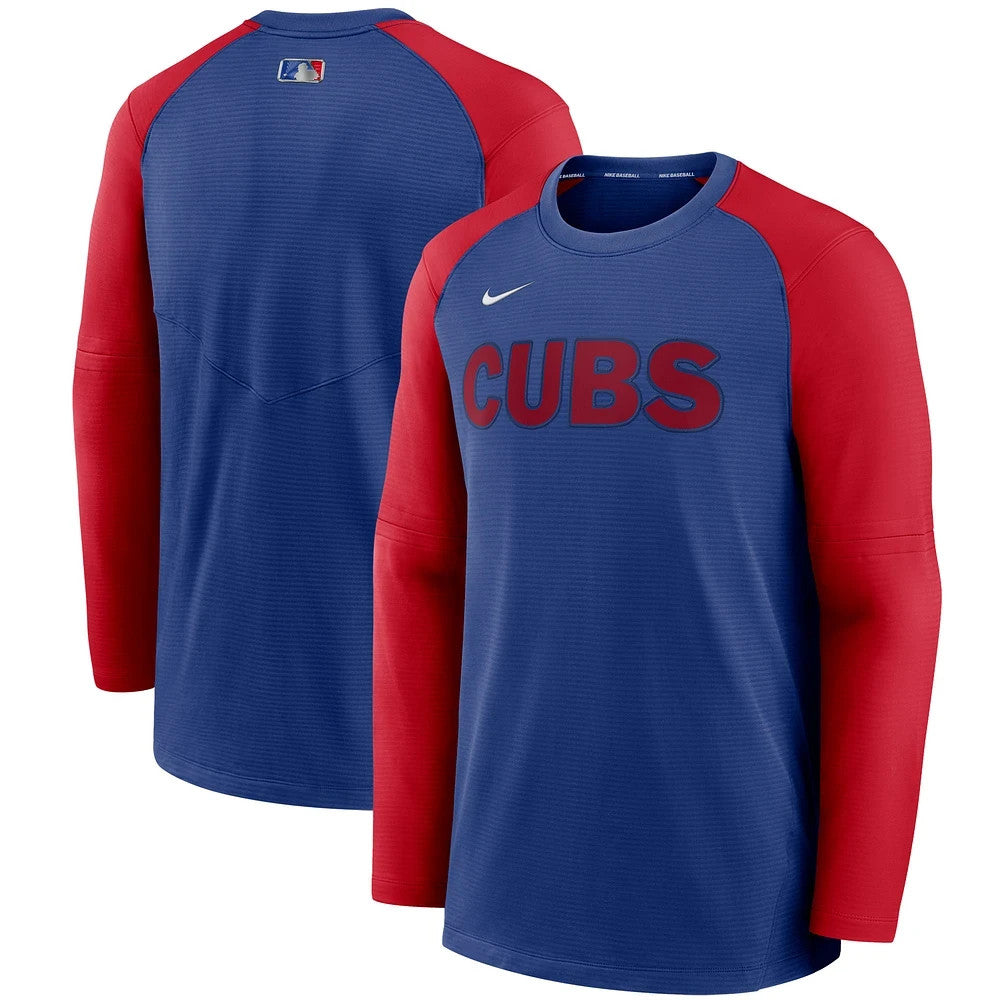 Chicago Cubs Pullover Nike MLB Authentic Collection Raglan Long Sleeve Large