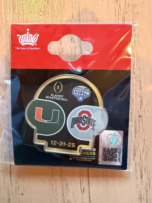 2025 2026 CFP Quarterfinals Cotton Bowl Dueling Pin Miami Ohio State 12/31/25