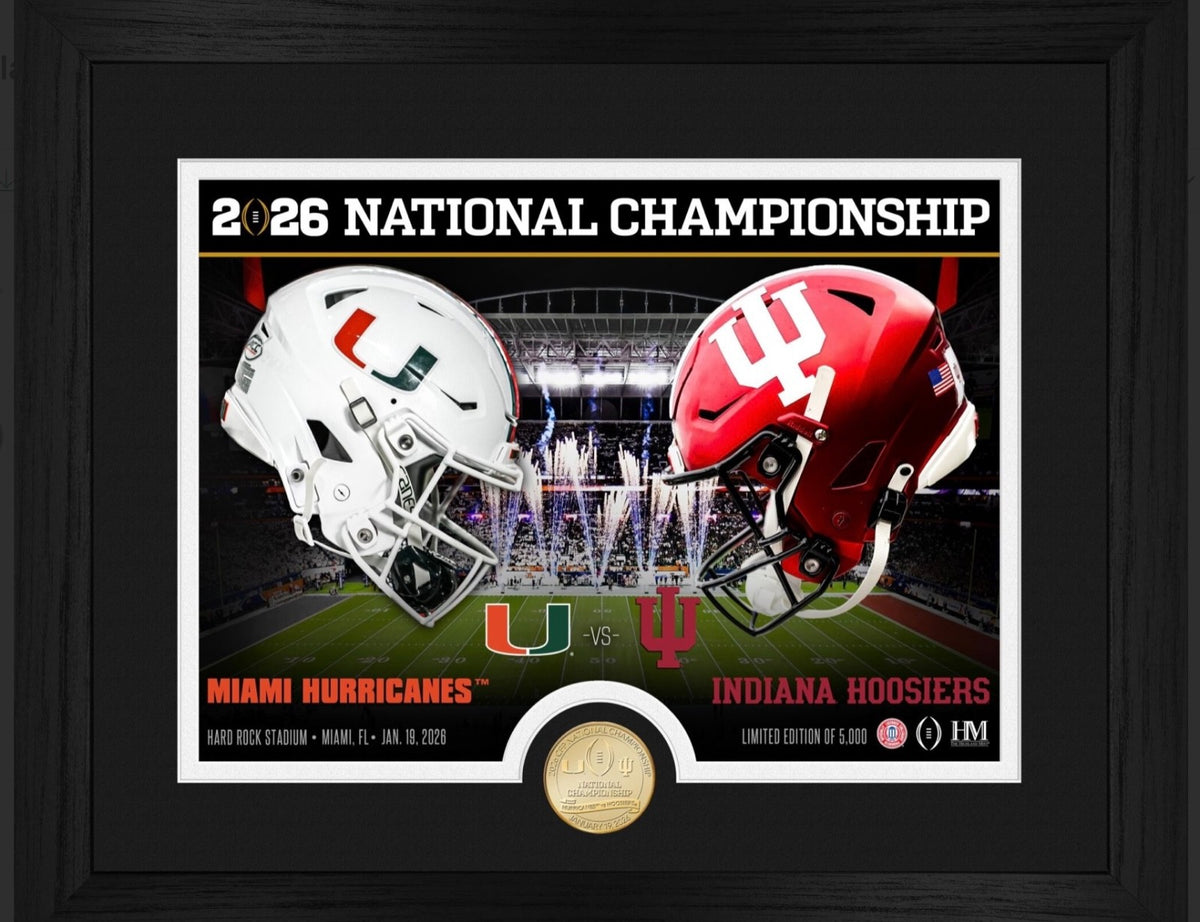 2026 CFP National Championship Indiana Hoosiers Miami Hurricanes Framed Coin