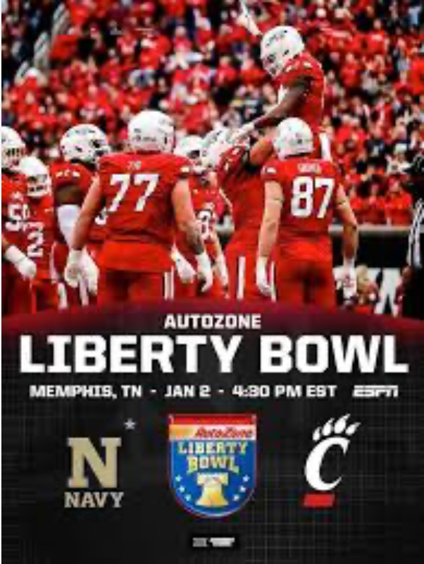 2025 2026 Liberty Bowl Cincinnatti Bearcats vs Navy Midshipmen Official Program