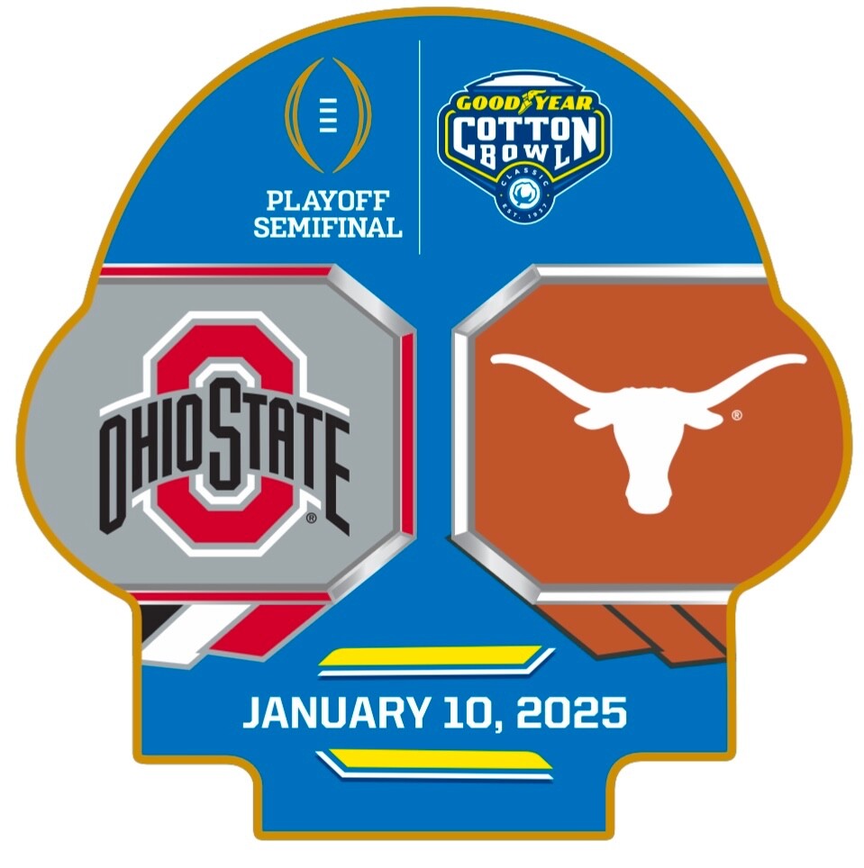 2024 2025 Cotton Bowl Texas Longhorns Ohio State CFP College Playoff Pin