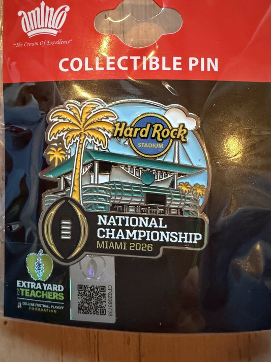 2025 CFP 2026 National Championship NCAA Football Logo Pin Miami