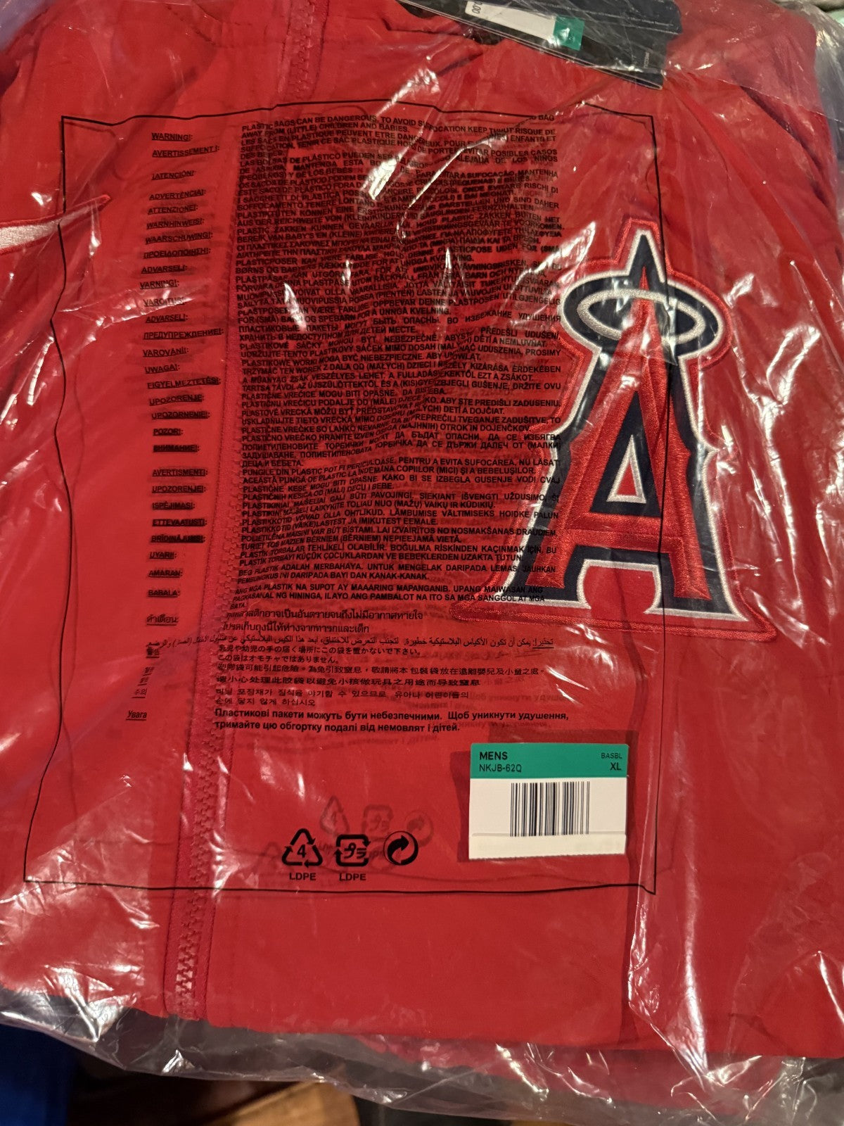 Nike Authentic Collection Performance Raglan Hoodie Jacket Los Angeles Angels XL
