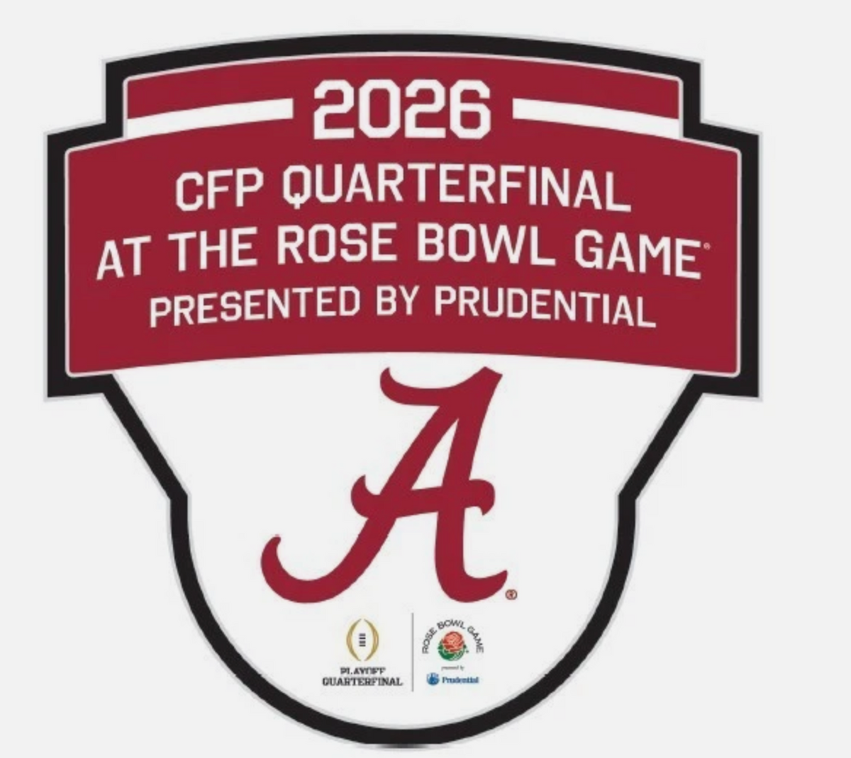 2025 2026 CFP Alabama Crimson Tide Rose Bowl College Football Playoff Pin