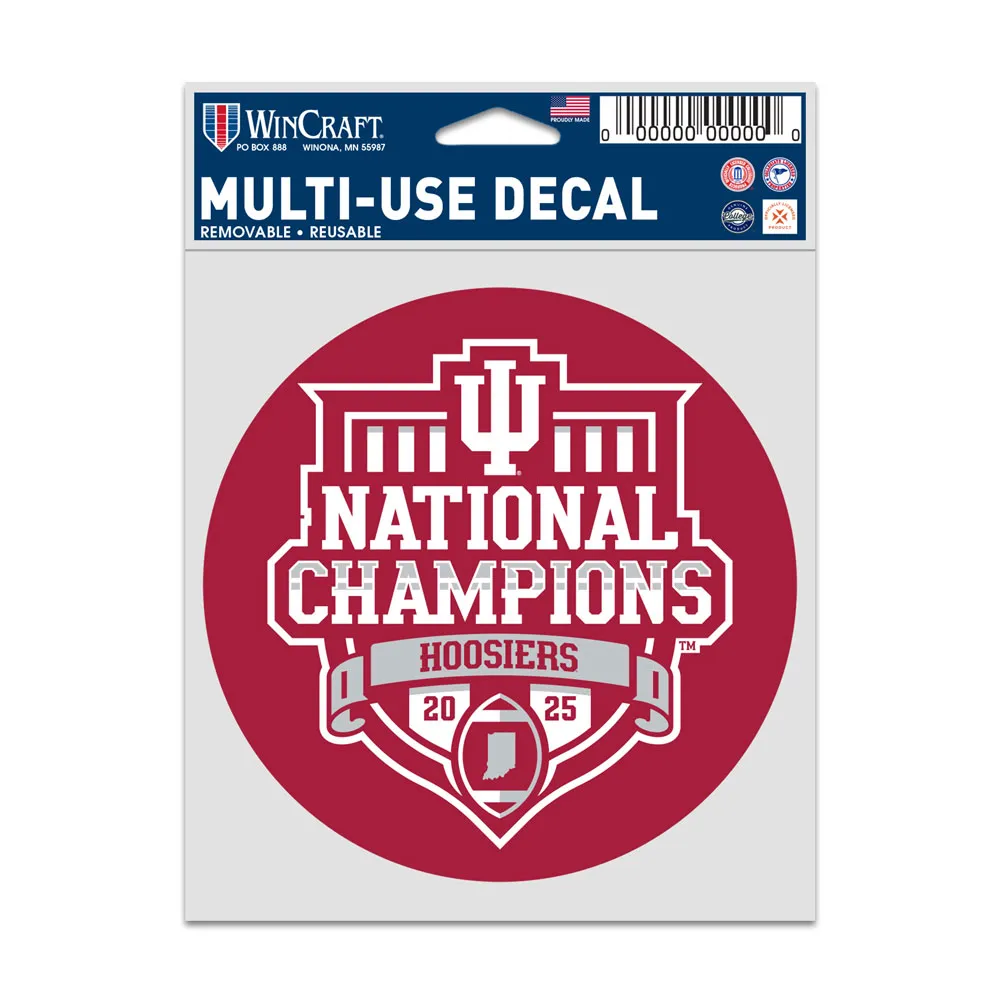 2025 2026 CFP NCAA National Champions Indiana Hoosiers Fan Decal 3.5x5