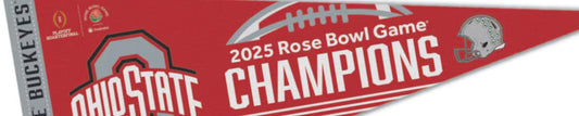 2024 2025 Ohio State Buckeyes Rose Bowl Champions Pennant Cotton Bowl CFP