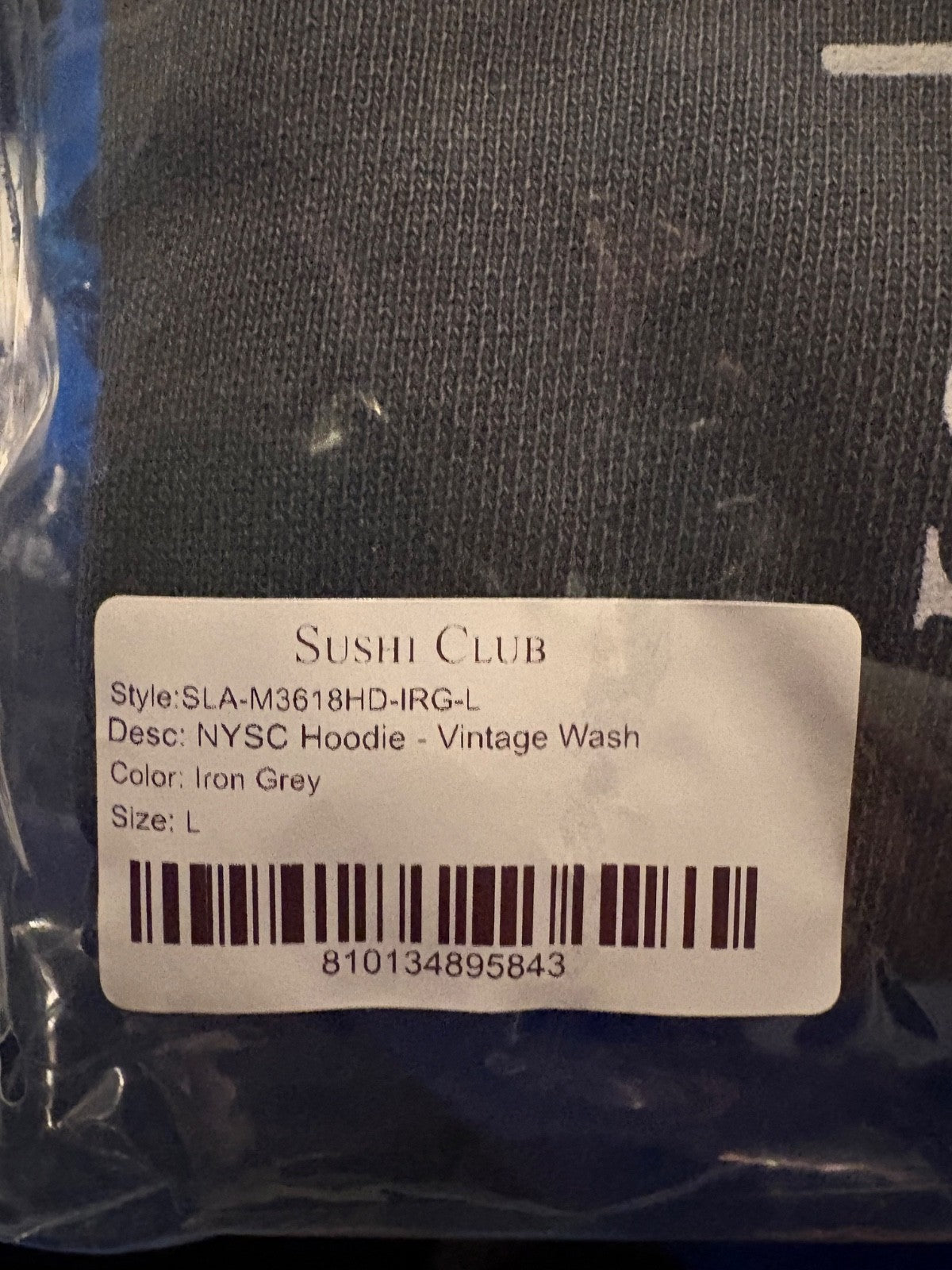 Sushi Club New York Sweatshirt Hoodie Vintage Grey L