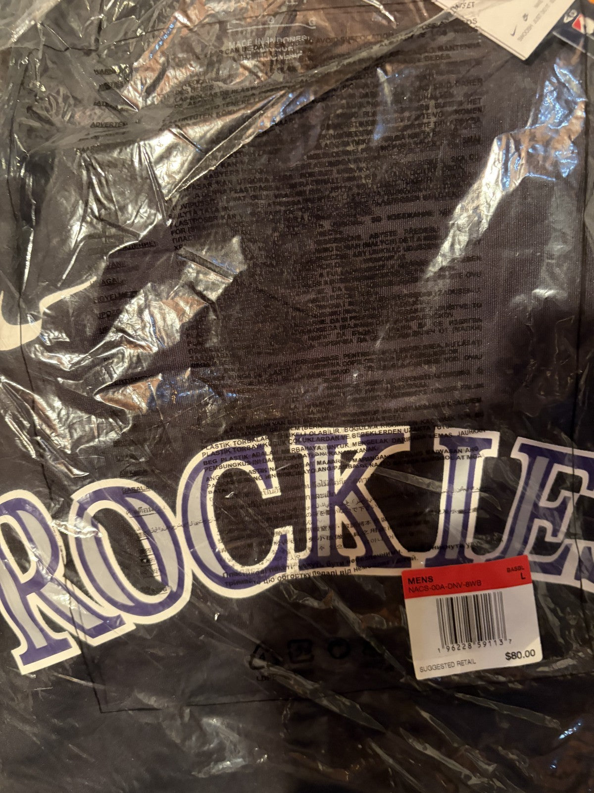 Colorado Rockies Nike MLB Authentic Collection V-Neck Batting Practice Large