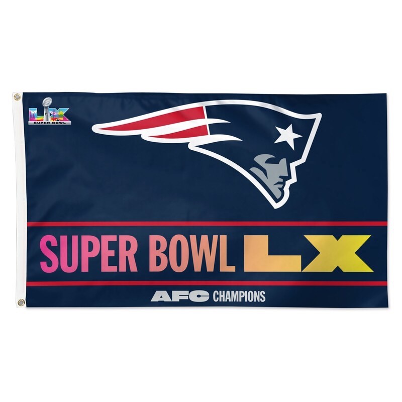 2025 NFL AFC CHAMPIONS NEW ENGLAND PATRIOTS 3X5 FLAG SUPER BOWL 60 LX 2026