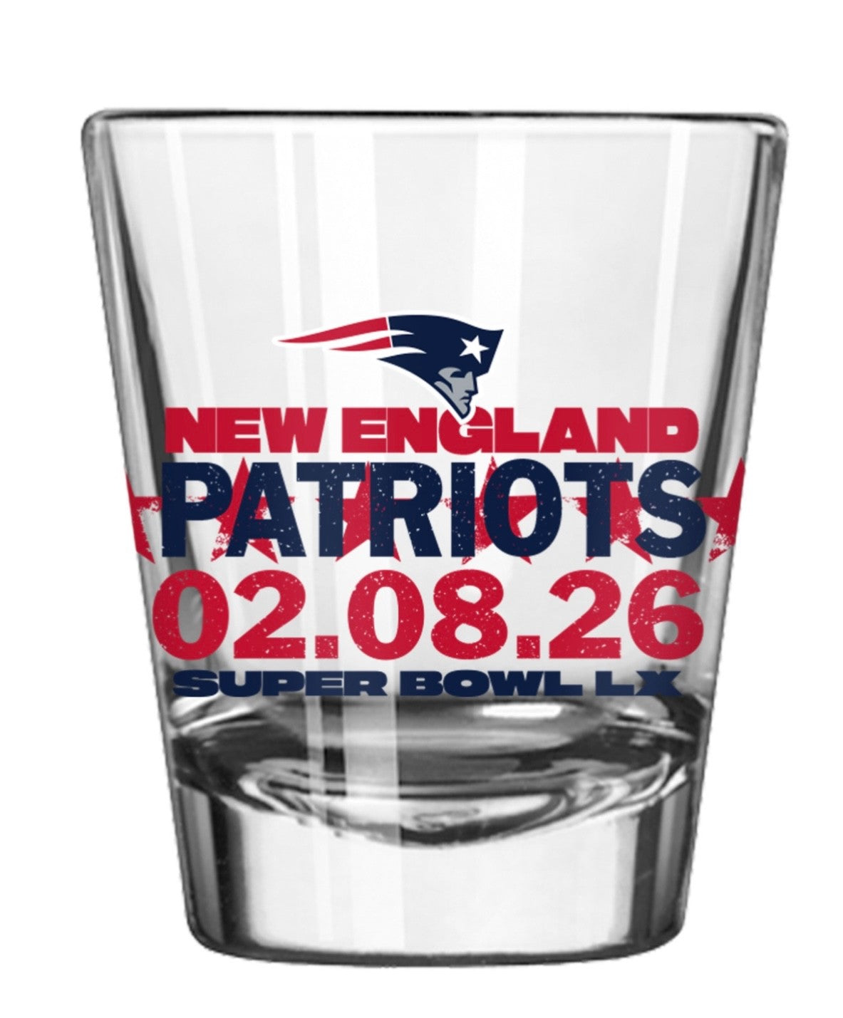 2026 Super Bowl LX 60 New England Patriots 2oz Shot Glass 2025 AFC Champions