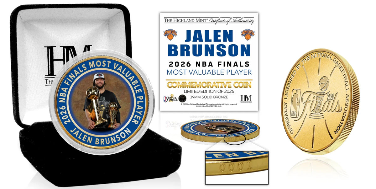 JALEN BRUNSON NEW YORK KNICKS 2026 NBA FINALS CHAMPIONS MVP AWARD BRONZE COIN