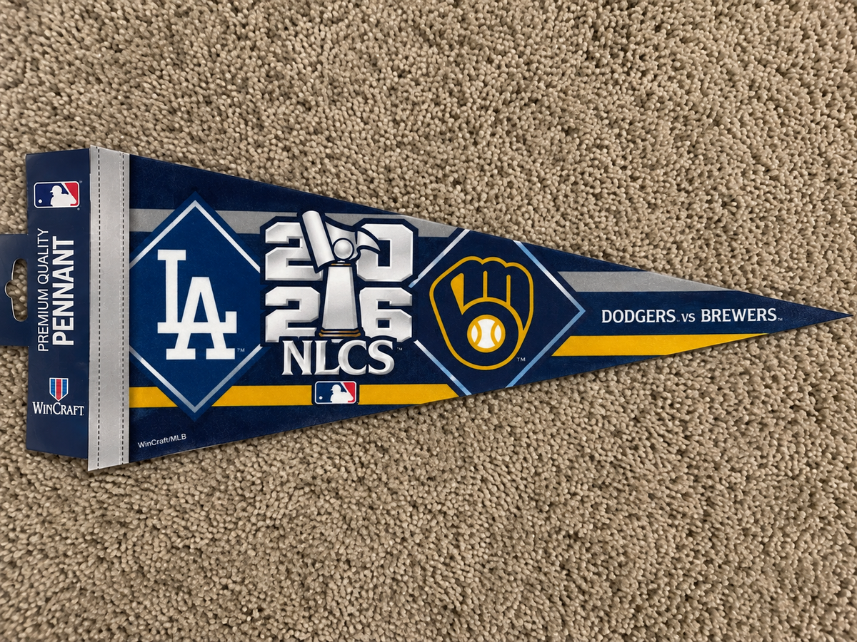 2026 NLCS Championship Pennant Los Angeles Dodgers vs Milwaukee Brewers World Se