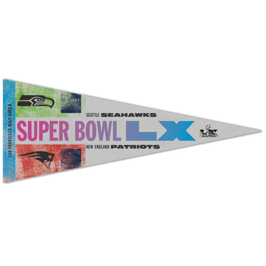 2026 Super Bowl LX 60 New England Patriots Seattle Seahawks Premium Pennant