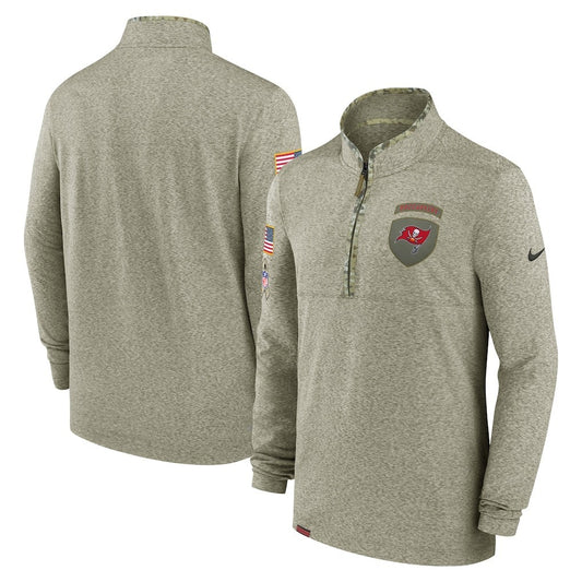 Tampa Bay Buccaneers Salute to Service Nike Sideline Quarter Zip Olive Large