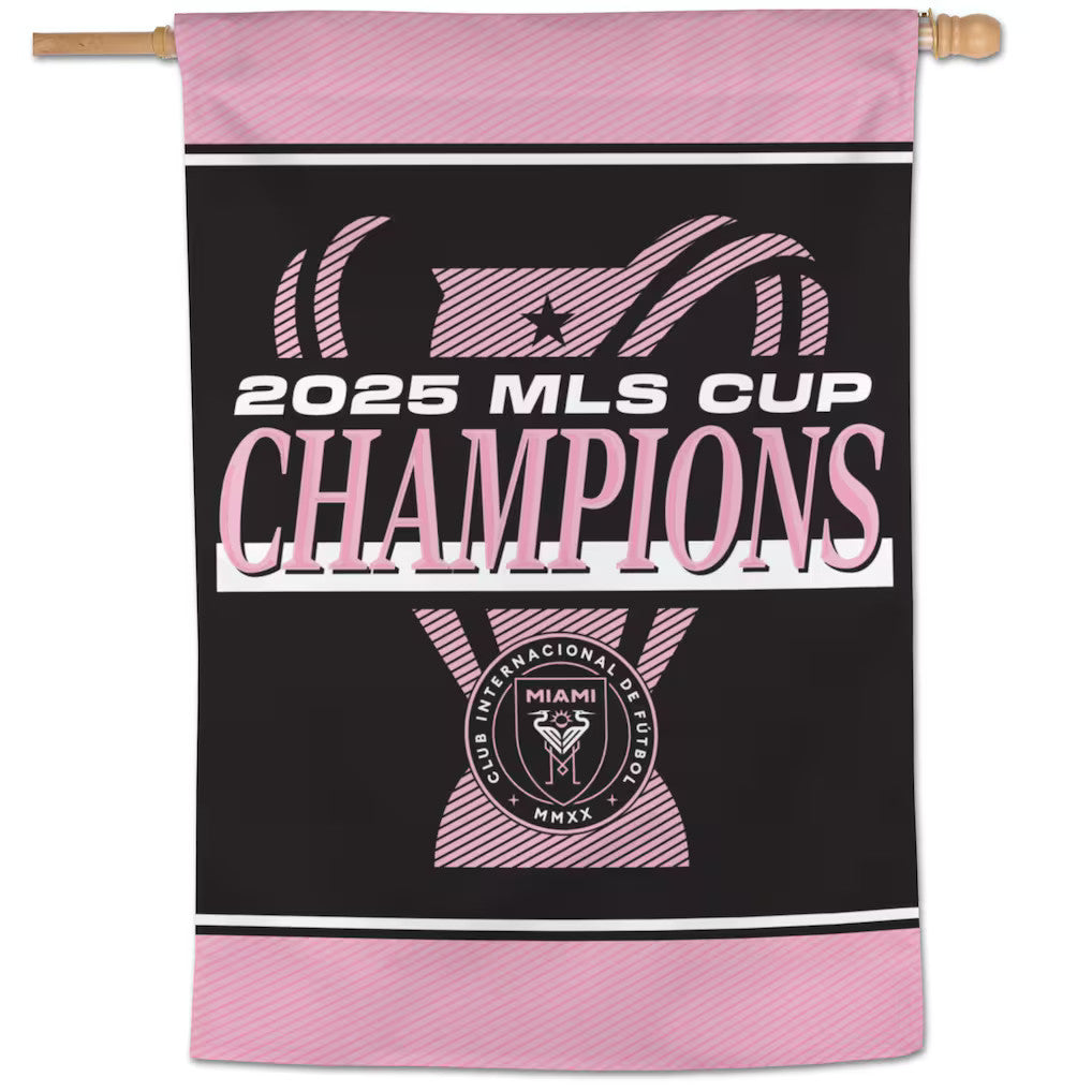 2025 MLS CUP CHAMPIONS Inter- Miami FC Single Sided Banner 28x40 Lionel Messi