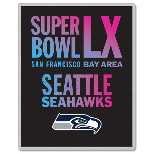 2025 NFL NFC CHAMPIONS SEATTLE SEAHAWKS COLLECTOR PIN SUPER BOWL 60 LX 2026