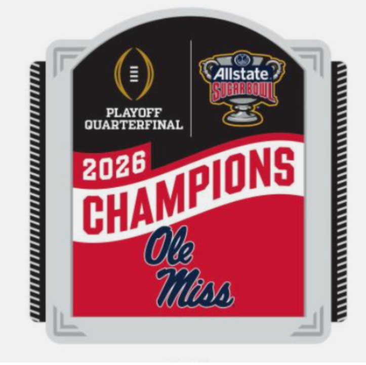 2025 2026 Sugar Bowl Game Champions Ole Miss Rebels Collector Pin CFP Fiesta