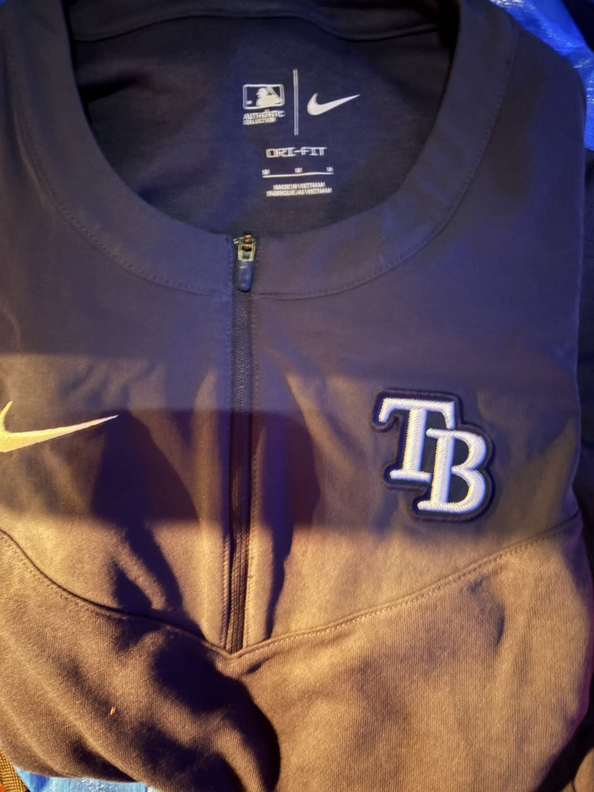 Tampa Bay Rays Nike Authentic Collection Game Time Half Zip Large