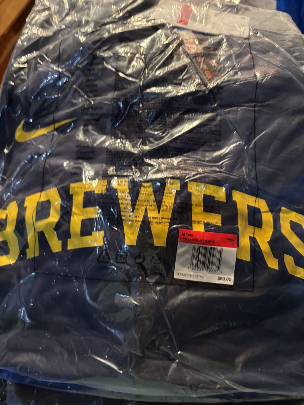 Milwaukee Brewers Nike Authentic Collection V-Neck Batting Practice Large