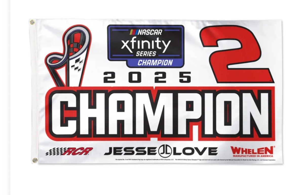2025 NASCAR XFINITY CUP CHAMPION JESSE LOVE RICHARD CHILDRESS CHEV 3x5 FLAG