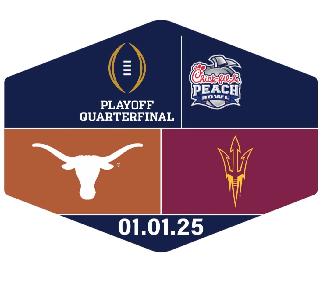 2024 2025 Peach Bowl Texas Longhorns Arizona State CFP Football Playoff Pin