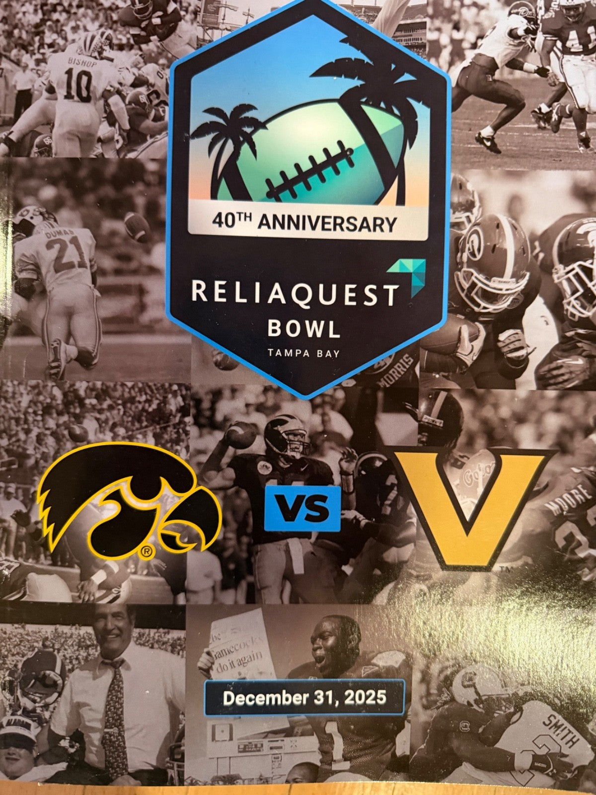 2025 Reliaquest Bowl Iowa vs Vanderbilt Game Program 12/31/25