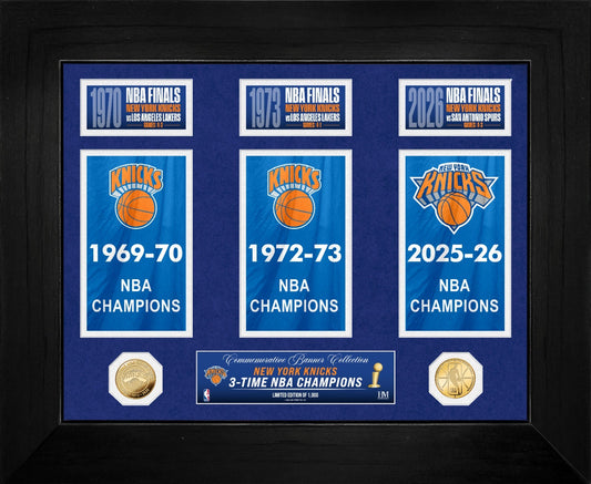 2026 NBA Finals Champions New York Knicks 12x12 Framed Championship Banner 3x