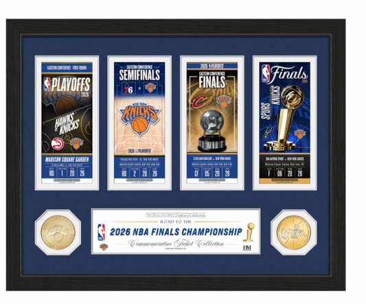 2026 NBA Finals Champions New York Knicks 13” x 16” Framed Tickets Coin