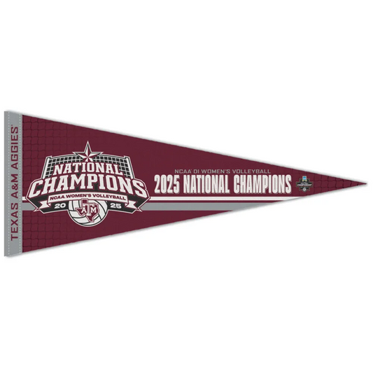 2025 NCAA D-1 Womens Volleyball National Champions Texas A&M Aggies Pennant