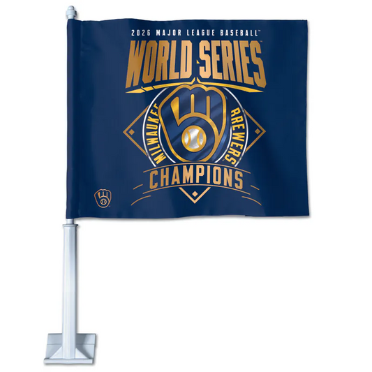 2026 World Series Champions Milwaukee Brewers Car Flag - Celebration No Players