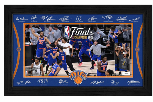 2026 NBA Finals Champions New York Knicks Framed Celebration Auto 12x20