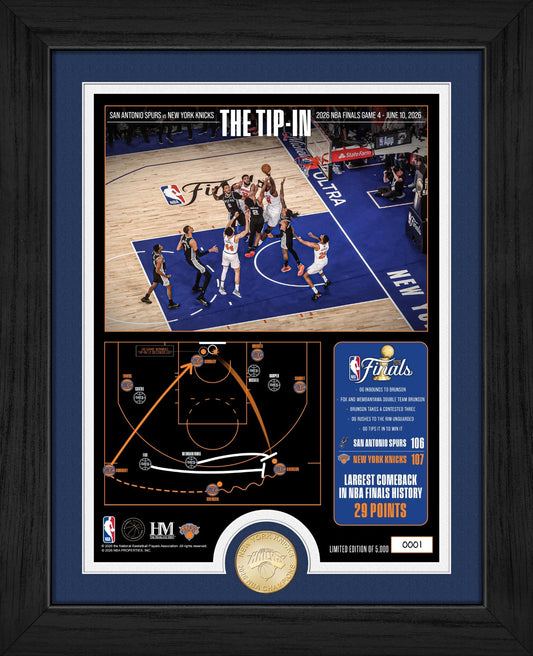 2026 NBA Finals New York Knicks Game 4 Greatest Comeback OG Anunoby 13x16 Framed