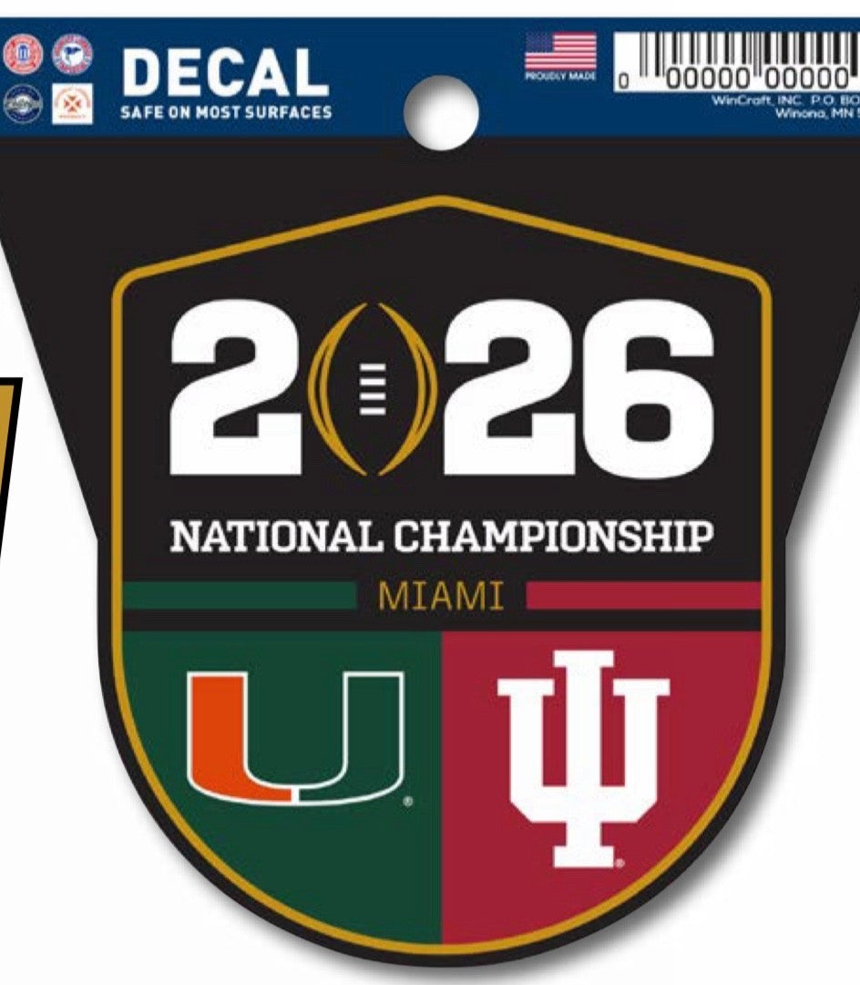 2025 2026 CFP National Championship Miami Hurricanes vs Indiana Hoosiers Decal