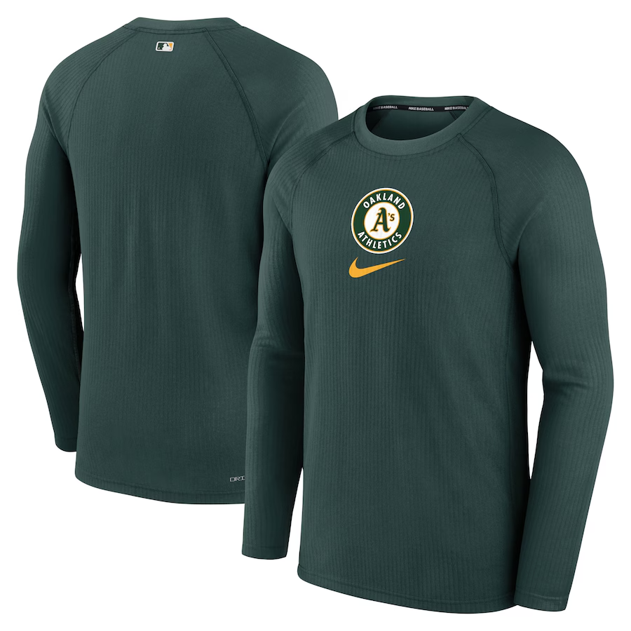 Oakland Athletics Nike MLB Authentic Collection Game Raglan Long Sleeve