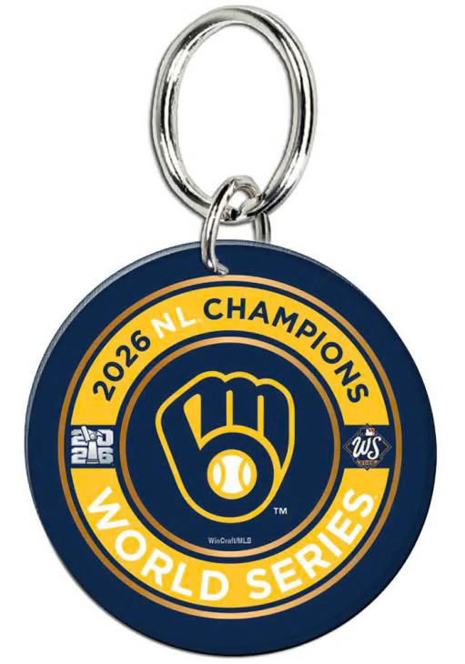 2026 MLB NL Champions Milwaukee Brewers Key Chain NLCS World Series