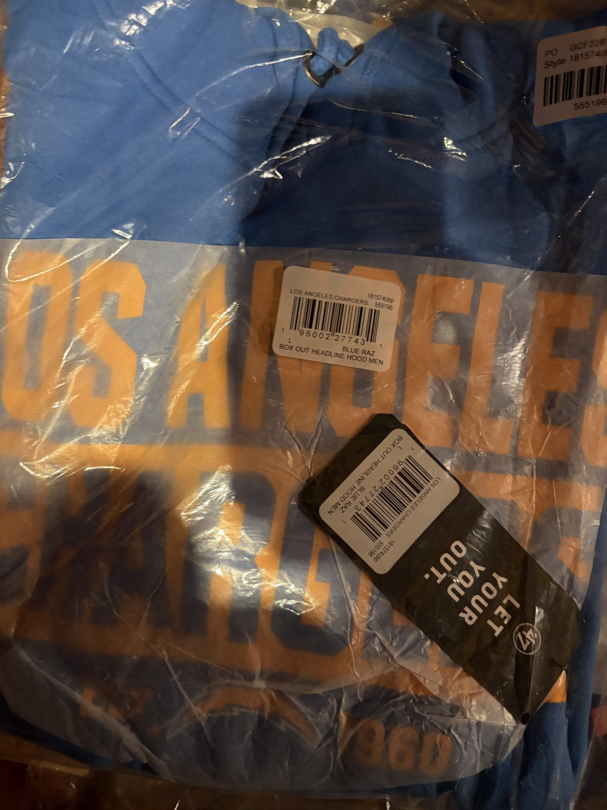 '47 Los Angeles Chargers Box Out Headline Sweatshirt Hoodie Large