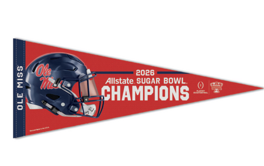 2025 2026 Sugar Bowl Game Champions Ole Miss Rebels 16x30 Pennant CFP Fiesta