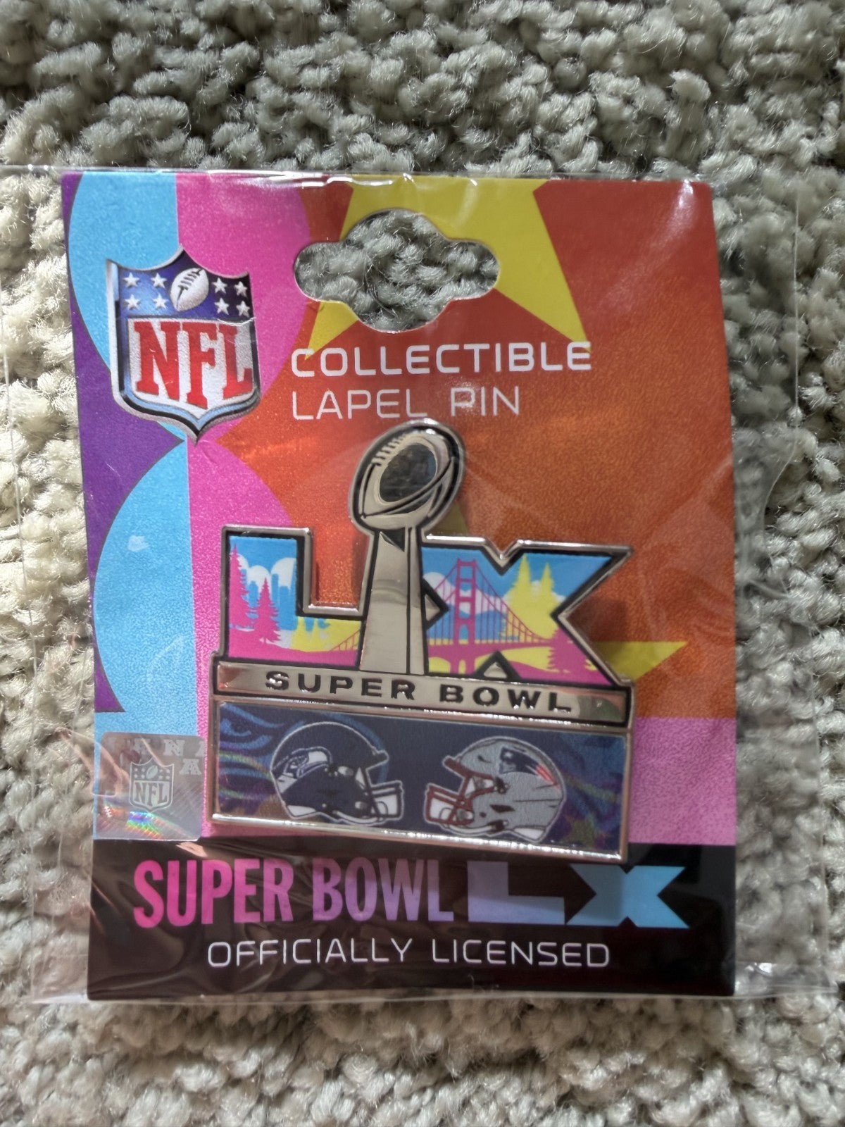 2026 Super Bowl LX 60 New England Patriots Seattle Seahawks Dueling Pin