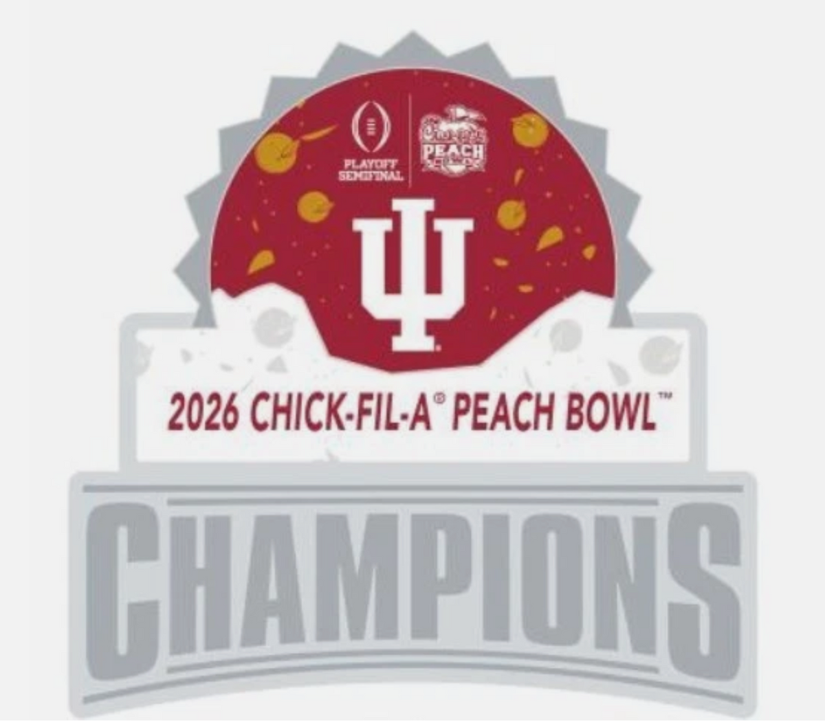 2025 2026 Peach Bowl Game Champions Collector Pin Indiana Hoosiers CFP National
