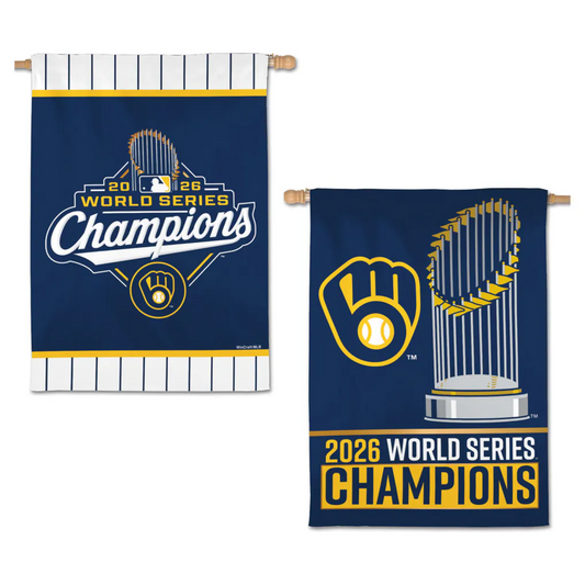 2026 World Series Champions Milwaukee Brewers Banner 28" x 40" - Double-Sided