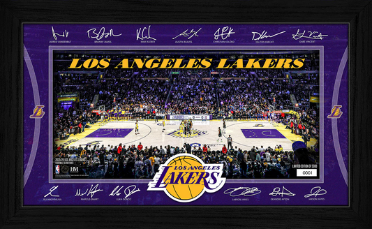2025 NBA Los Angeles Lakers Framed Signature Court Crypto Arena 12x20 Lebron Jam